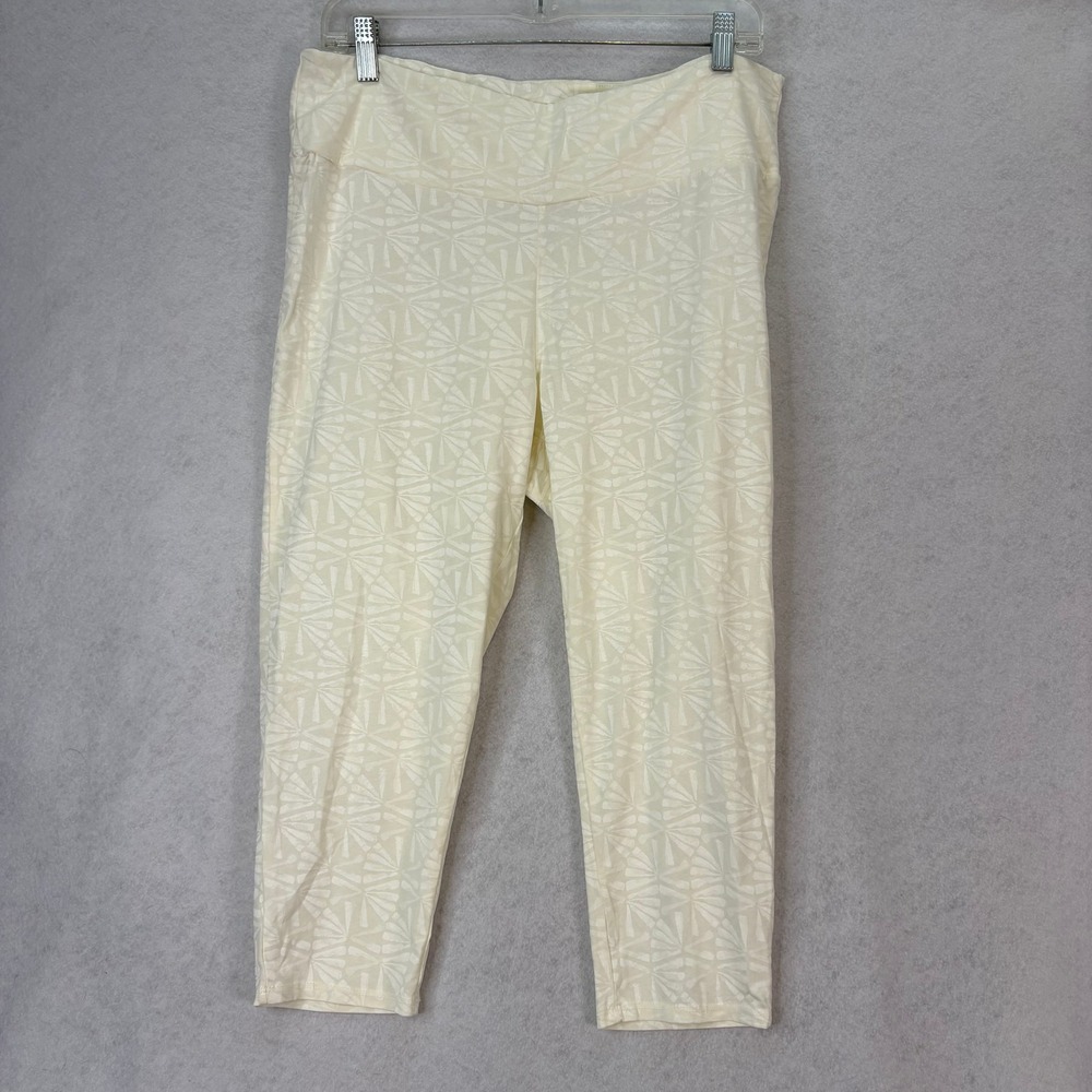 Fresh Produce Womens XL‎ Cream Geometric Print Cropped Leggings Made in USA